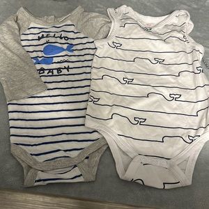 3 months and 3-6 month summer onesies